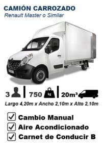 Alquiler de camión carrozado | Opción con o sin plataforma elevadora