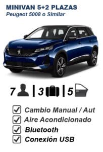 Peugeot 5008 o Minivan 5 + 2 Plazas Similar