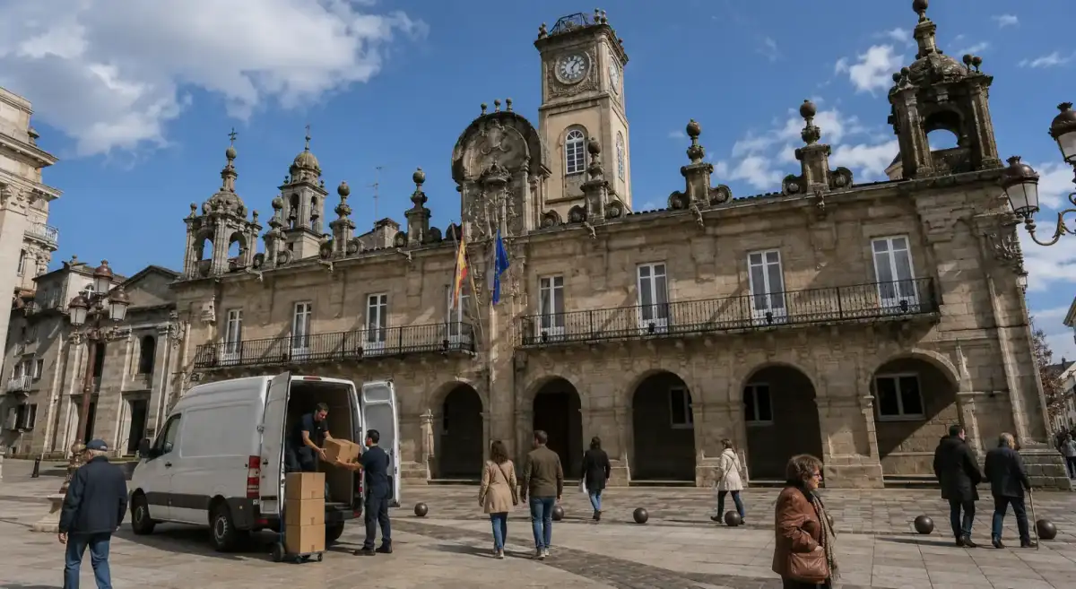 Furgoneta de alquiler en el centro de Lugo
