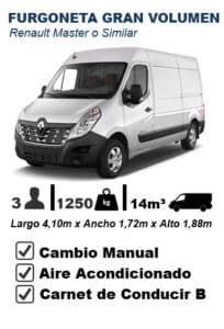 Furgoneta de gran volumen 14m³ | Espacio extra para transporte de mercancías