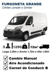 Furgoneta grande 12m³ | Ideal para mudanzas y reparto comercial