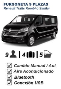 Furgoneta de pasajeros 9 plazas | Alquiler sin conductor para desplazamientos grupales
