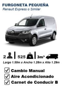 Furgoneta pequeña 3m³ | Alquiler económico para carga ligera