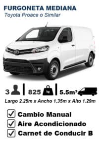 Furgoneta mediana 6m³ | Alquiler flexible para transporte urbano