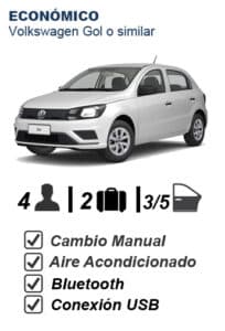 Alquiler auto económico 3/5 puertas