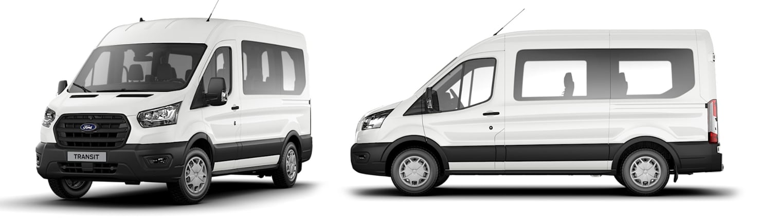 Furgoneta Ford Transit de 9 plazas para grupos en Barcelona