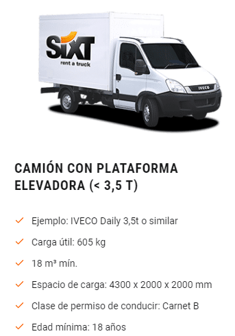 CAMIÓN CON PLATAFORMA ELEVADORA